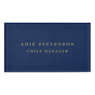 Blue Gold Colors Professional Classical Plain Naambadge