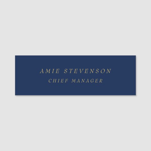 Blue Gold Colors Professional Classical Plain Naamplaatje (Voorkant)