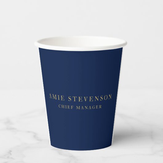 Blue Gold Colors Professional Classical Plain Papieren Bekers (Voorkant)