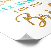 Blue Gold Confetti Advies voor het bruidsteken Poster (Hoek)