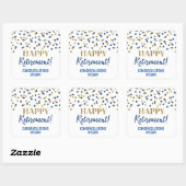 Blue Gold Confetti Happy Retirement Vierkante Sticker (Vel)