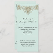 Blue Gold Cream Lijst bruiloft programma (Voorkant / Achterkant)