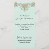 Blue Gold Cream Lijst bruiloft programma (Voorkant)