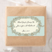 Blue Gold Crème Vintage cadre Étiquette bouteille  (En situation)