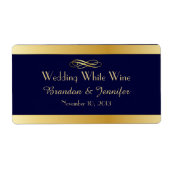 Blue & Gold Custom Wedding Mini Vins Étiquettes (Devant)