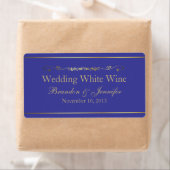 Blue & Gold Custom Wedding Mini Vins Étiquettes (En situation)