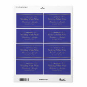 Blue & Gold Custom Wedding Mini Vins Étiquettes (Feuille entière)