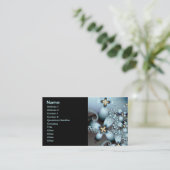 Blue Gold Cute Abstract Floral Visitekaartje (Staand voorkant)