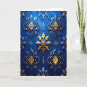 Blue Gold Decorative Holiday Card Kaart (Voorkant)