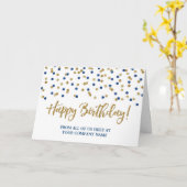 Blue Gold Dots Business du groupe Carte d'annivers (Fleur jaune)