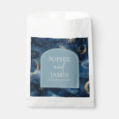 Blue Gold Elegant Celestial Starry Sky Wedding Bedankzakje (Voorkant)