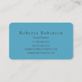 Blue Gold Elegant Marble Modern Visitekaartje (Achterkant)