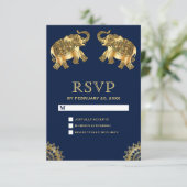Blue Gold Elephants ethniques Indian RSVP (Debout devant)