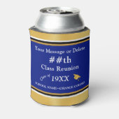 Blue, Gold en White, Class Reunion Gift Ideas, Blikjeskoeler (Blikje Achterkant)