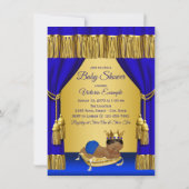 Blue Gold Ethnic Prince Baby Shower Invitations (Dos)