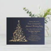 Blue Gold Festive Entreprise fête Invitation (Debout devant)