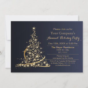 Blue Gold Festive Entreprise fête Invitation