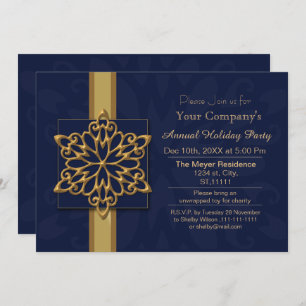 Blue Gold Festive Entreprise fête Invitation