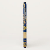Blue, Gold Floral Hoesje-Mate iPhone X Hoesje (Achterkant/links)