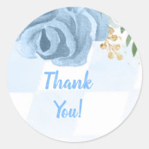 Blue Gold Floral Waterverf Baby shower Hartelijk d