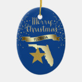 Blue Gold Florida Star Keramisch Ornament (Voorkant)