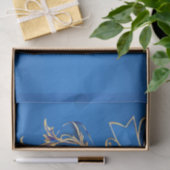 Blue Gold Flower Holiday Tissuepapier (Geschenk)