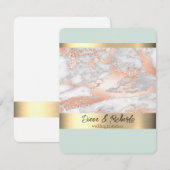 Blue Gold Foil Rustique Faux Faire-part de mariage (Devant / Derrière)
