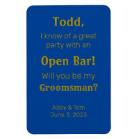 Blue Gold Funny Groomsman-voorstel Kaart