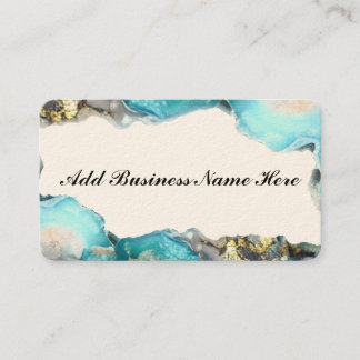 Blue Gold Geode Carte de visite local personnalisé