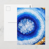 Blue Gold Geode Resin Pattern Briefkaart (Voorkant / Achterkant)