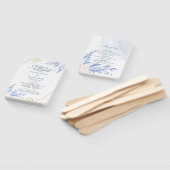 Blue Gold Geometric Pink Floral Wedding Programs Handwaaier (Niet-gemonteerd)