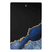 Blue Gold Glitter Agate Geode Monogram Mini Klembord (Achterkant)
