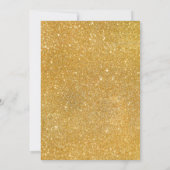 Blue & Gold Glitter Confetti Doopuitnodiging Kaart (Achterkant)