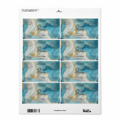 Blue Gold Glitter Cosmetics Dropper Bottle Label (Full Sheet)