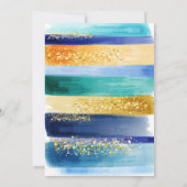 Blue & Gold Glitter Graduation Party Kaart (Achterkant)