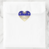 Blue, Gold Glitter LOOK Snowflake Wedding Sticker (Tas)