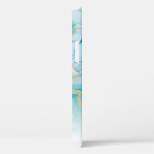 Blue Gold Glitter Marble Personalized Hoesje (Achterkant / Rechts)