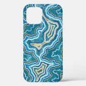 Blue Gold Graphic Agate Case-Mate iPhone Case (Achterkant)