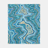 Blue Gold Graphic Agate Fleece Deken (Voorkant)