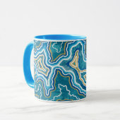 Blue Gold Graphic Agate Mok (Voorkant links)