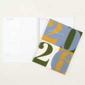 Blue Gold Green Bold Year Color Block Planner (Devant avec enveloppe)
