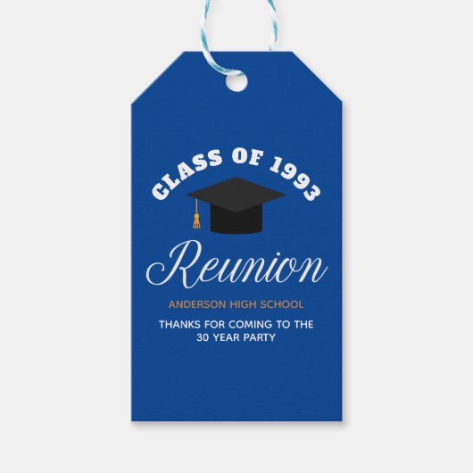 Blue Gold High School Reunion - Gepersonaliseerde Cadeaulabel (Voorkant)
