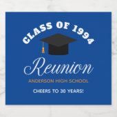 Blue Gold High School Reunion - Gepersonaliseerde  Sparkling Wijnetiket (Enkel label)