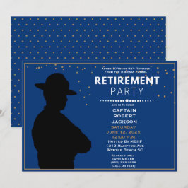 Blue Gold Highway Patrol Retirement Party Invita Kaart
