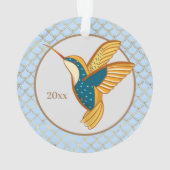 Blue Gold Hummingbird Ornament (achterkant)