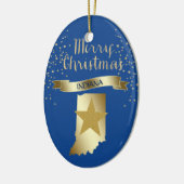 Blue Gold Indiana Star Keramisch Ornament (Links)