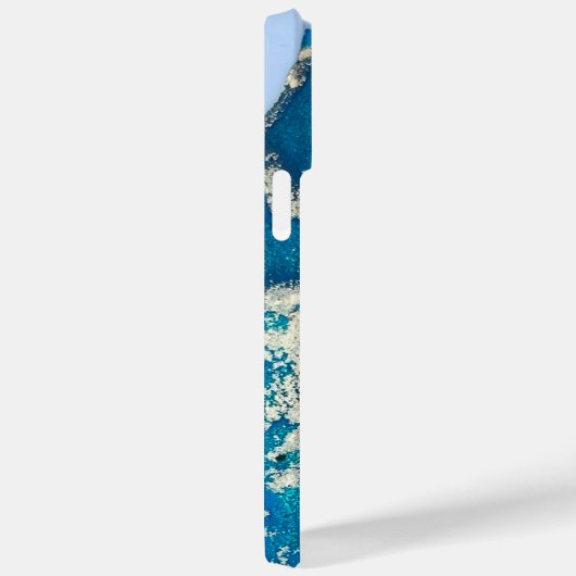 Blue Gold iPhone 14 Pro Max Coque (Verso / Droite)