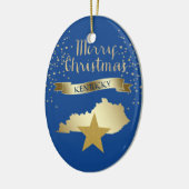 Blue Gold Kentucky Star Keramisch Ornament (Links)