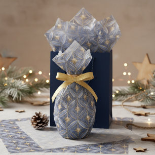 Blue Gold Kerstpatroon#16 ID1009 Tissuepapier