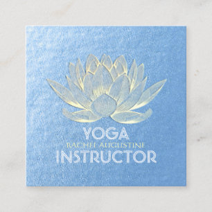 Blue Gold Lotus Yoga Meditation Reiki Instructor Vierkante Visitekaartje